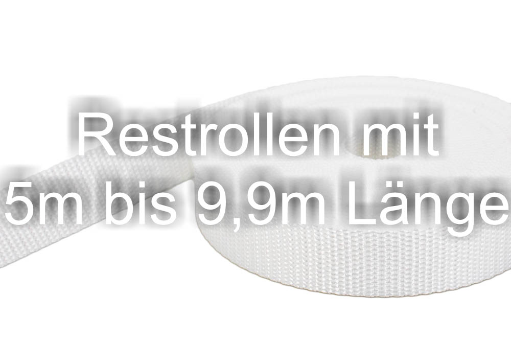 Bild von Restpostenbox 40mm breites PP-Gurtband 1,4mm stark, 25m - weiß (UV)