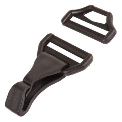 Bild von Plastikkarabiner flach, 40mm breit, Farbe: schwarz