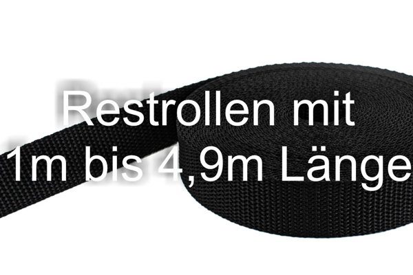 Bild von Restpostenbox 50mm breites PP-Gurtband 1,4mm stark, 25m - schwarz (UV)