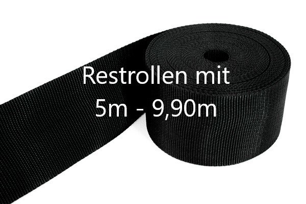 Bild von Restpostenbox 80mm breites PP-Gurtband 1,4mm stark, 50m - schwarz (UV)