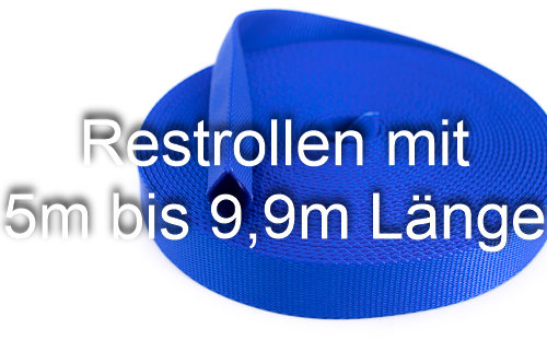 Bild von Restrollen 20mm breites Schlauchgurtband, 25m - blau (UV)
