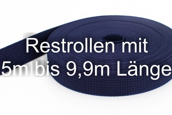 Bild von Restpostenbox 40mm breites PP-Gurtband 1,8mm stark, 25m - dunkelblau (UV)