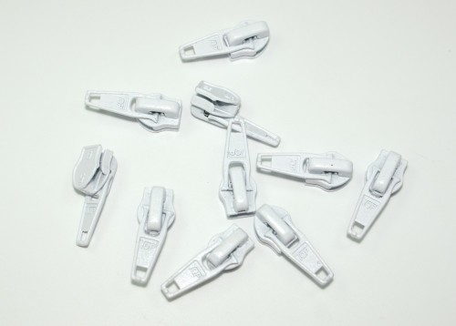 Bild von Zipper Autolock für 5mm Reißverschlüsse, Farbe: weiß, 10 Stück