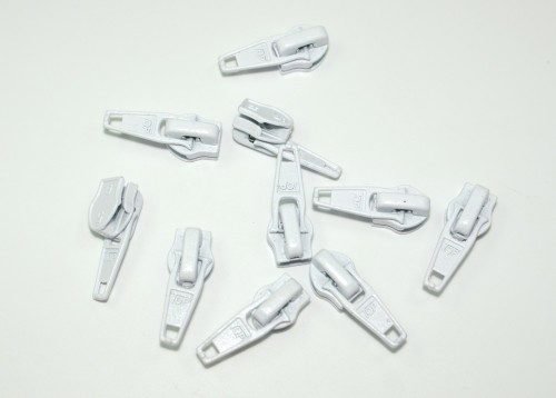 Bild von Zipper Autolock für 5mm Reißverschlüsse, Farbe: weiß, 10 Stück