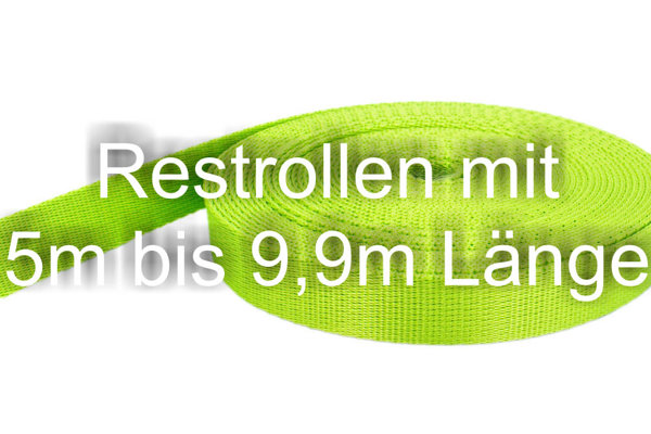 Bild von Restpostenbox 25mm breites PP-Gurtband 2mm stark, 25m - limone (UV)