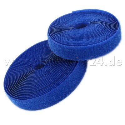 Bild von 25m Klettband (Flausch & Haken), 38mm breit, Farbe: blau - zum Aufnähen