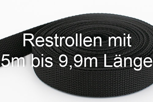 Bild von Restpostenbox 40mm breites PP-Gurtband 1,2mm stark, 25m - schwarz (UV)