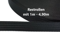 Bild von Restrollen 30mm breites Sicherheitsgurtband aus Polyester, 25m - schwarz