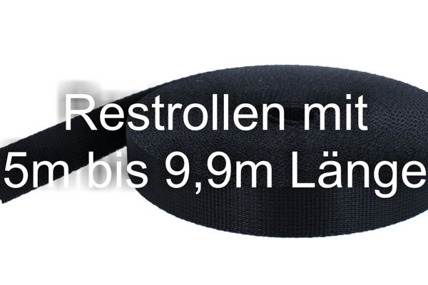 Bild von Restpostenbox 15mm breites PP-Gurtband 2mm stark, 50m - schwarz (UV)