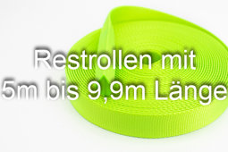 Bild von Restrollen 20mm breites Schlauchgurtband, 25m - limone (UV)