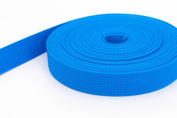 Bild von 50m PP Gurtband - 25mm breit - 1,8mm stark - blau (UV)