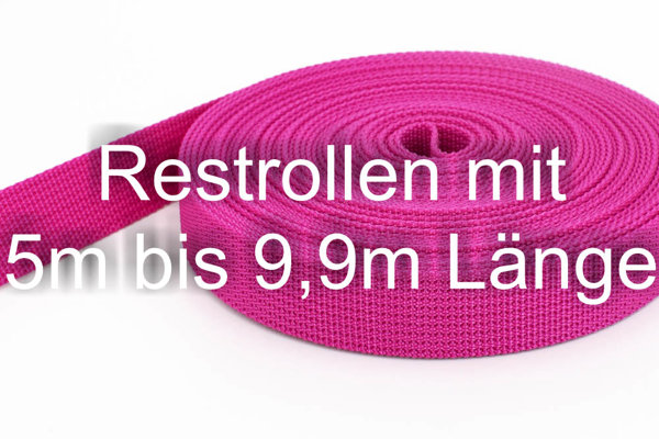 Bild von Restpostenbox 20mm breites PP-Gurtband 1,8mm stark, 25m - pink (UV)