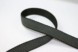 Bild von 10m gummiertes PP-Gurtband / Gurtband gummiert - 20mm breit - schwarz