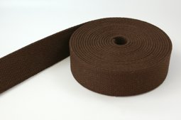 Bild von 50m Baumwollgurtband - 2,6mm dick - 28mm breit - Farbe: braun