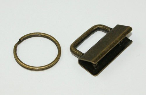 Bild von Rohlinge / Klemmschließe für Schlüsselanhänger, für 30mm breites Gurtband - Farbe: ANTIK - 1 Stück
