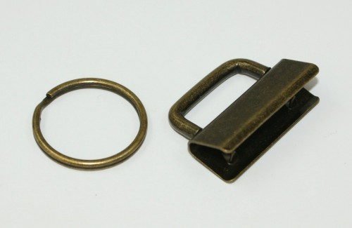 Bild von Rohlinge / Klemmschließe für Schlüsselanhänger, für 30mm breites Gurtband - Farbe: ANTIK - 10 Stück