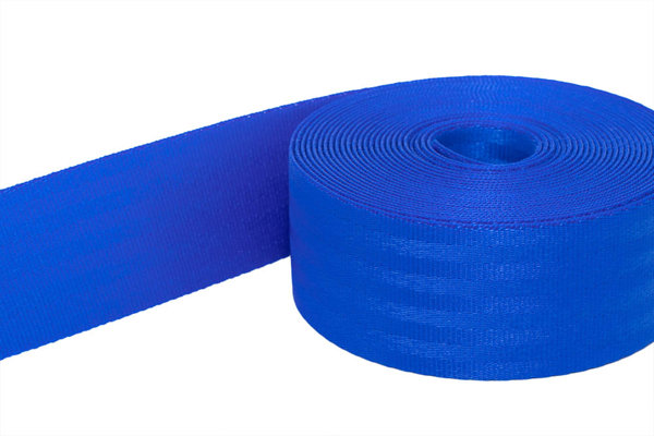Bild von 50m Sicherheitsgurtband blau aus Polyamid, 38mm breit, bis 1,5t belastbar