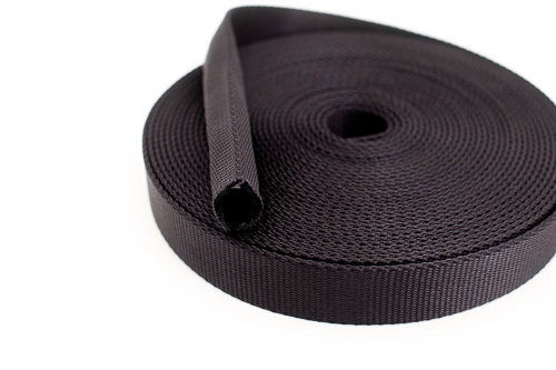 Bild von 50m Schlauchgurt /Schlauchband aus Polyamid, 25mm breit, schwarz