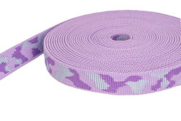 Bild von 10m 3-farbiges Gurtband, flieder/ lila/ silber, 25mm breit