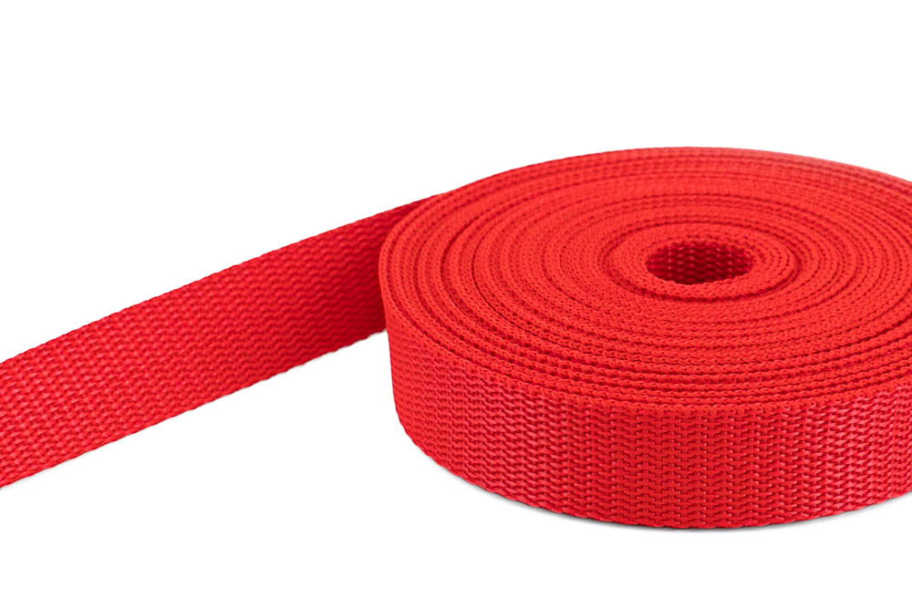 50m PP Gurtband - 50mm breit - 1,4mm stark - rot (UV).