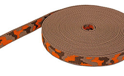 Bild von 10m 3-farbiges Gurtband,hellbraun/orange/dunkelbraun 20mm breit