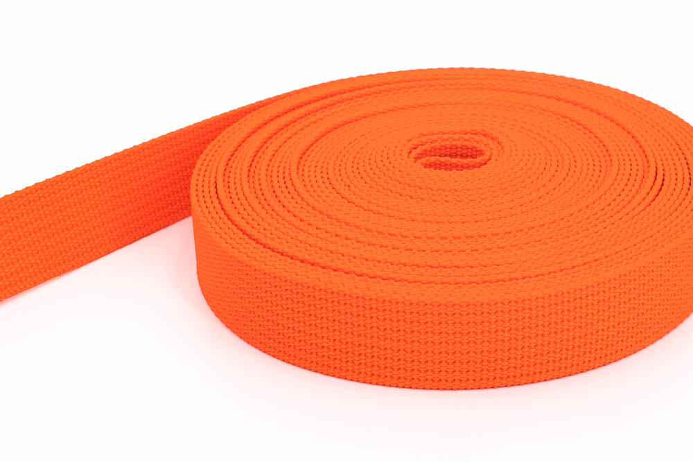 Bild von 10m PP Gurtband - 25mm breit - 1,8mm stark - orange (UV)