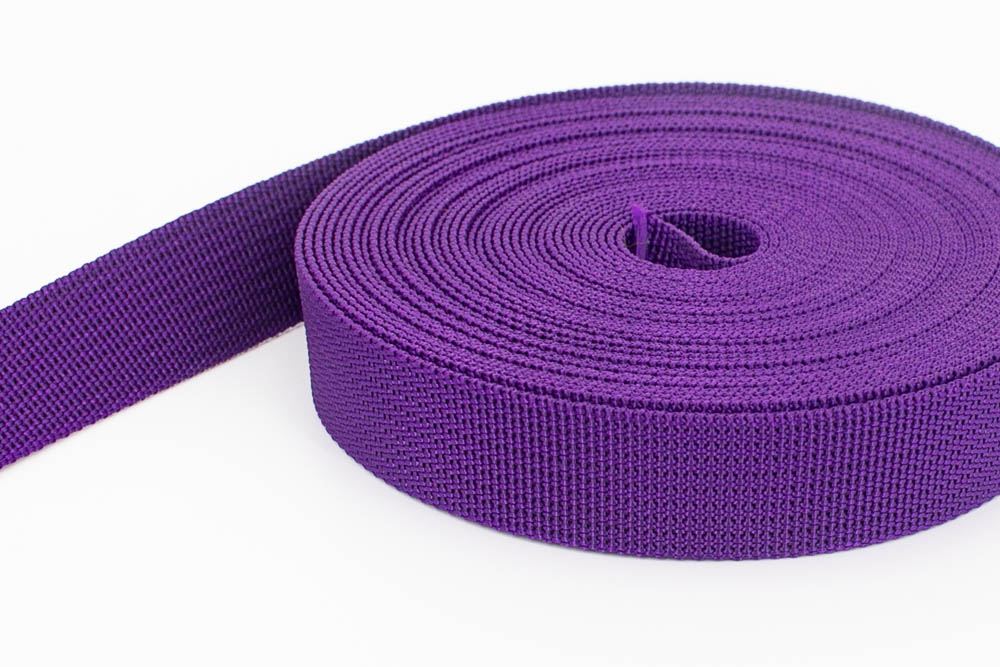 10m PP Gurtband - 25mm breit - 1,8mm stark - lila (UV).