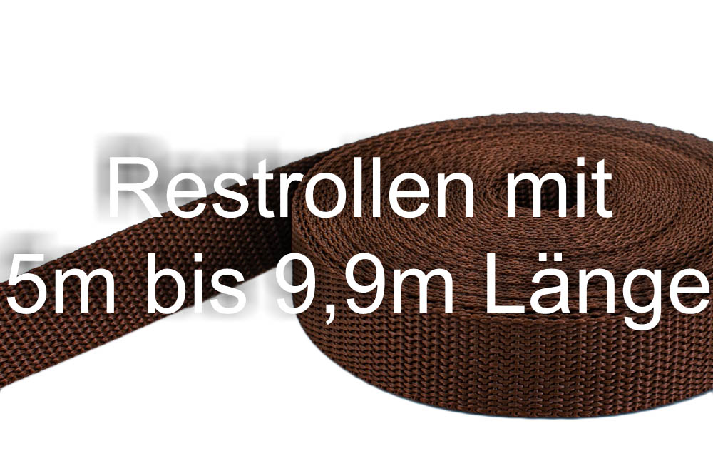 Bild von Restpostenbox 15mm breites PP-Gurtband 1,4mm, 25m - braun (UV)