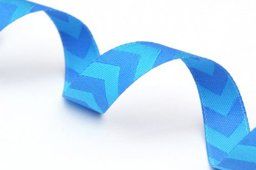Bild von 1m Webband Design by farbenmix, 12mm breit, Chevron blau *NEU*