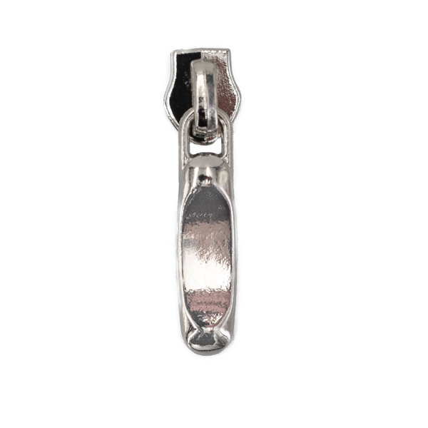 Bild von Zipper - Silberfarben / schmale Form - für 5mm Reißverschlüsse - 10 Stück