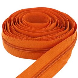 Bild von 5m Reißverschluss, 3mm Schiene, Farbe: orange