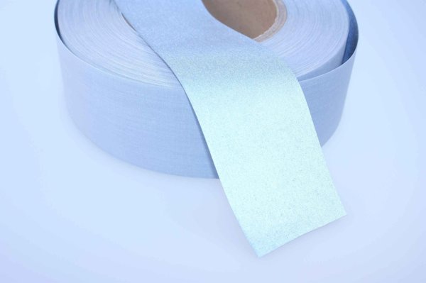 Bild von 50m Reflektorband 50mm breit - silber - zum Aufnähen - geprüft nach EN ISO 20471:2013