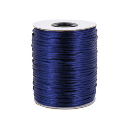 Bild von 100m Rolle Satinkordel -  2mm stark - Farbe: dunkelblau
