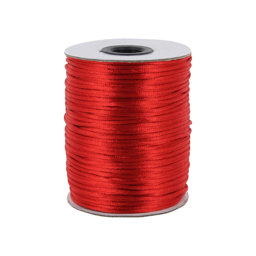Bild von 100m Rolle Satinkordel -  2mm stark - Farbe: rot