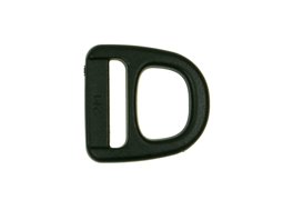 Bild von D-Ring aus Nylon mit Öse - für 25mm breites Gurtband - 10 Stück