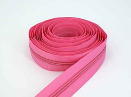 Bild von Reißverschluss, 5mm Schiene, Farbe: Rosa - 200m Bündel
