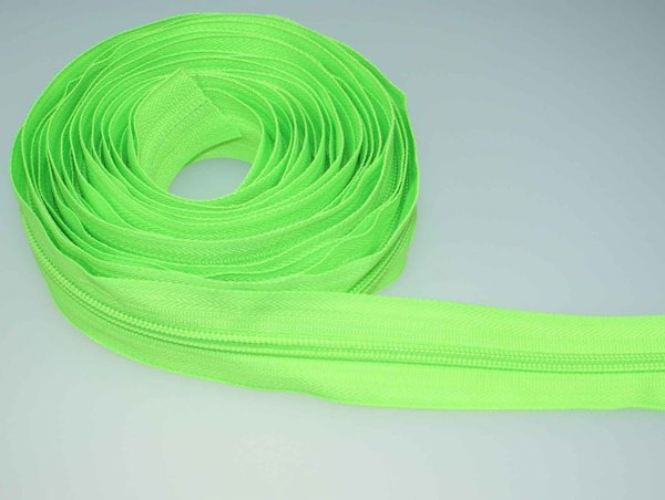 Bild von 5m Reißverschluss, 5mm Schiene, Farbe: neongrün
