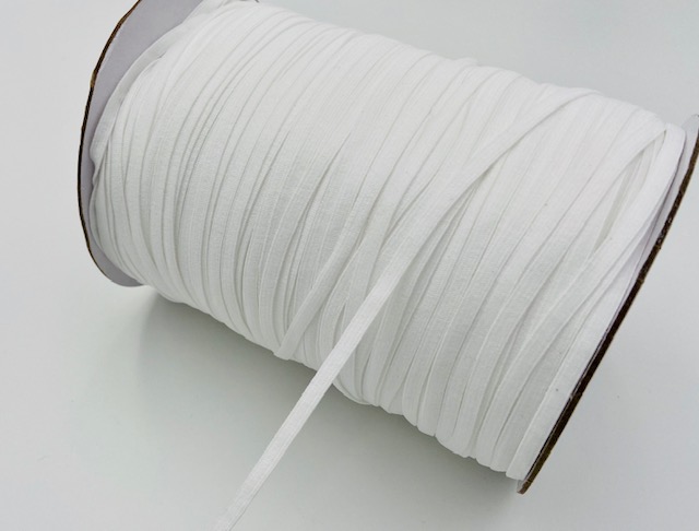 Bild von 5mm Gummiband - 1mm dick - weiß - 420m Rolle - für Masken