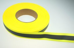 Bild von 50m Reflektierendes Band / Reflektorband 21mm breit - gelb - zum Aufnähen