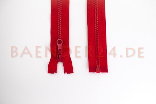 Bild von Jacken Reißverschluss teilbar - 60cm lang - Rot - 10 Stück
