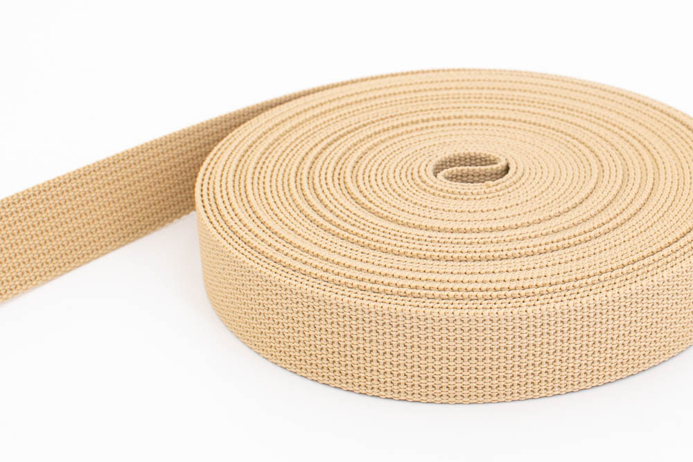 Bild von 50m PP Gurtband - 40mm breit - 1,8mm stark - beige (UV)