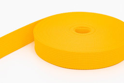 Bild von 50m PP Gurtband - 25mm breit - 1,8mm stark - gelb (UV)
