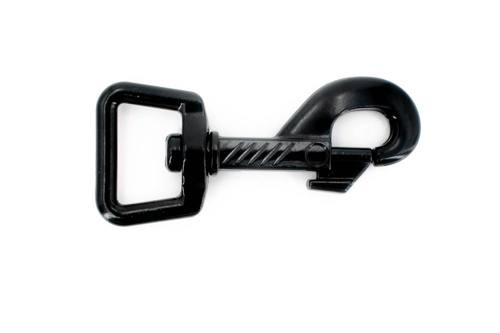 Bild von Bolzenkarabiner für 20mm Gurtband - 6,3cm - schwarz - 10 Stück