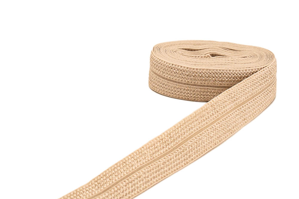 Bild von 3m Elastisches Schrägband - Polyamid - 20mm breit - beige