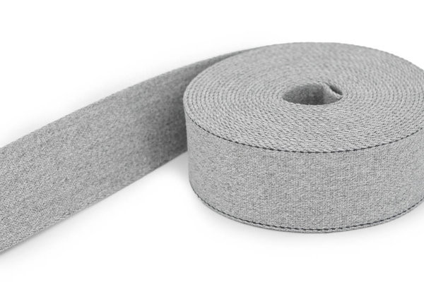 Bild von 50m Gürtelband / Taschenband - aus recyceltem Garn - 39mm breit - hellgrau