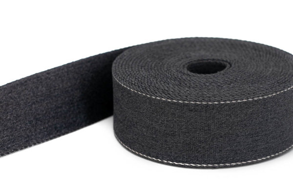 Bild von 1m Gürtelband / Taschenband - aus recyceltem Garn - 39mm breit - dunkelgrau