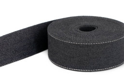 Bild von 50m Gürtelband / Taschenband - aus recyceltem Garn - 39mm breit - dunkelgrau