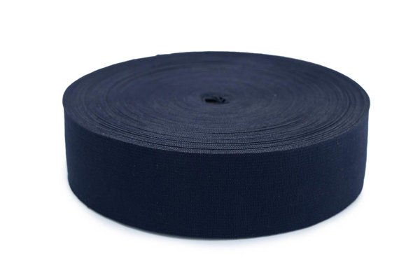 Bild von 50mm breites Gummiband aus Polyester - 25m Rolle - dunkelblau