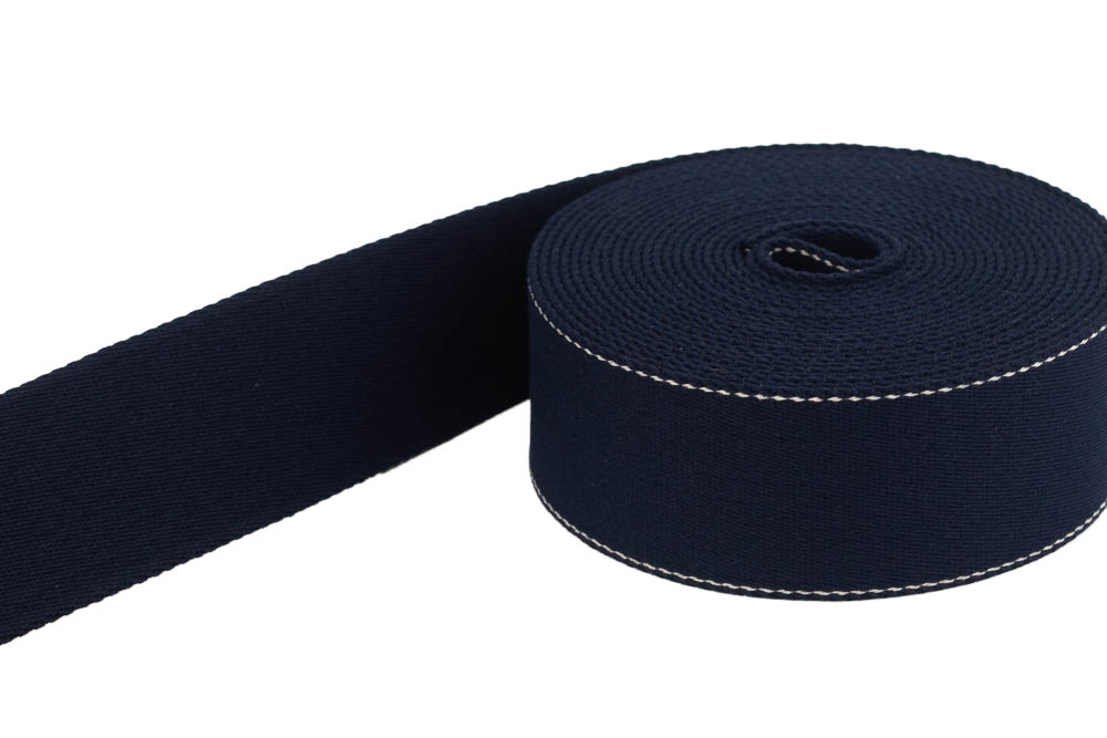 Bild von 1m Gürtelband / Taschenband - aus recyceltem Garn - 39mm breit - dunkelblau