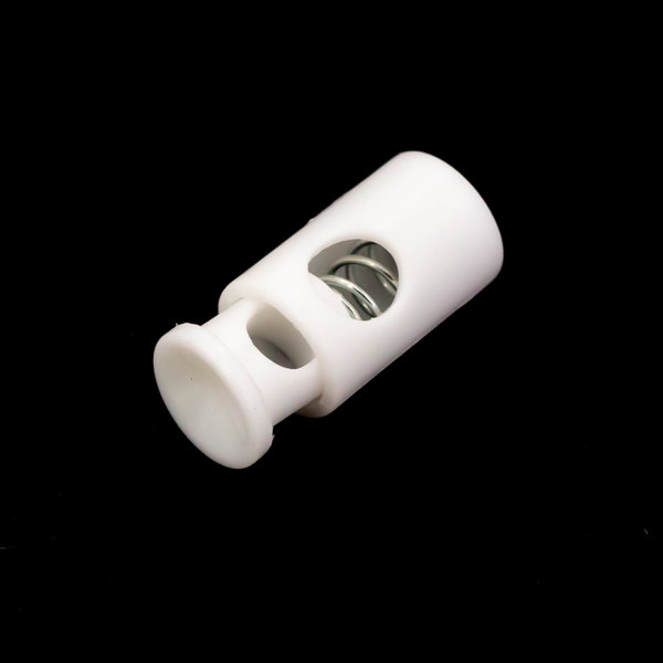Bild von Kordelstopper Zylinderform - für Schnüre bis 5mm Dicke - weiß - 10 Stück